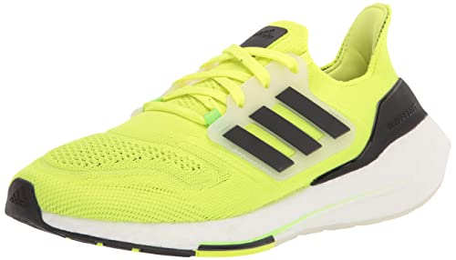 adidas Men's Ultraboost 22 Running Shoe, Solar Yellow/Black/Cloud White, 10