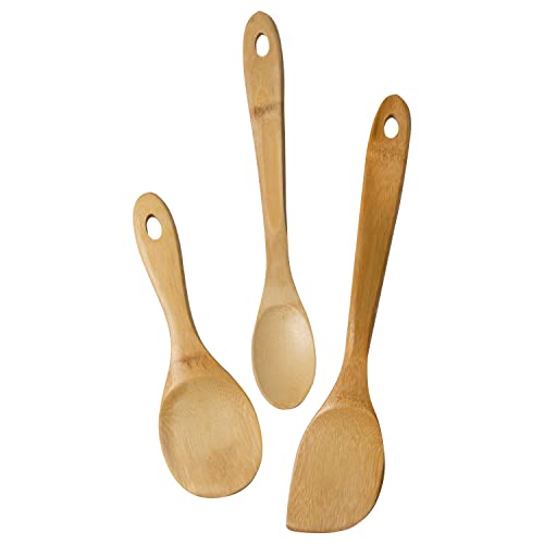 Joyce Chen Burnished Bamboo Wok Utensils, 3-Piece Stir Fry Set