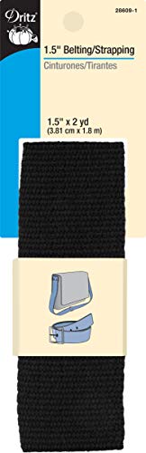 Dritz 1-1/2' Straps and Handles, 2-Yards, Black Polyester Belting, 1 Count (Pack of 1)