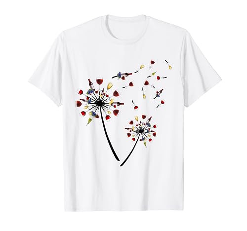 Dandelion Wine Glass Love Wine Drinking Gift Wine Lover T-Shirt