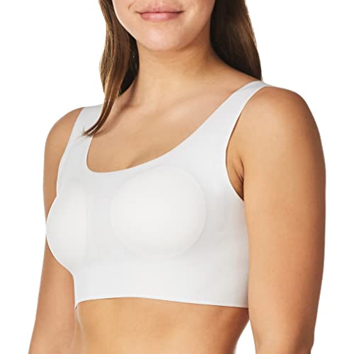 Bali Comfort Revolution Wireless T-Shirt Bra, Wireless Full-Coverage Bra, Pullover Wirefree T-Shirt Bra, White, Large