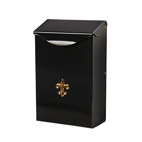 Architectural Mailboxes City Classic Galvanized Steel Wall Mount Mailbox, BW1100AM, Black, Small Capacity