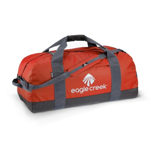 Eagle Creek No Matter What 90L Duffle Bag for Travel - Durable and Water-Resistant, with Removable Shoulder Strap, Compression Straps, and Storage Pouch, Red Clay - L
