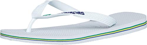 Havaianas Women's Brazil Logo Flip Flop Sandal, White, 7-8