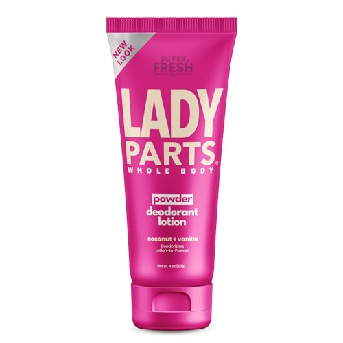 Lady Parts Whole Body Deodorant Lotion for Women - LOTION to POWDER for Privates & Full Body - Stop Odor Absorb Sweat & Stay Fresh - Aluminum Free Feminine Hygiene - Lightly Scented - 4oz