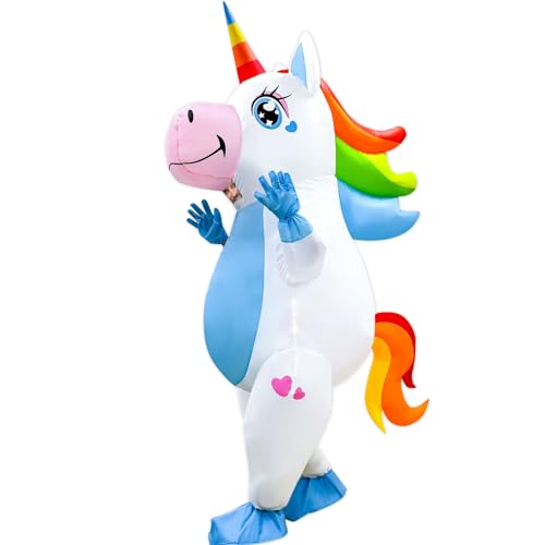 OurWarm Unicorn Inflatable Costume for Adult, Funny Halloween Costume Blow Up Unicorn Costume for Halloween Cosplay Costume