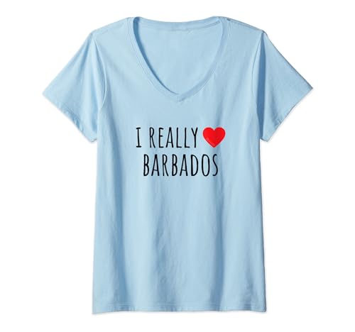 I Really Love Barbados V-Neck T-Shirt