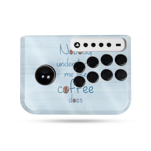 Glossy Glitter Gaming Skin Compatible with Hori Fighting Stick Mini (PS5, PS4, PC) - Coffee Understands Me - Premium 3M Vinyl Protective Wrap Decal Cover | Crafted in The USA by MightySkins