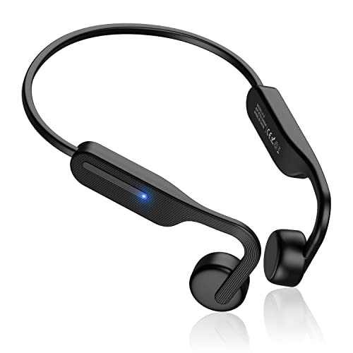 PURERINA Bone Conduction Headphones Open Ear Headphones Bluetooth 5.2 Sports Wireless Earphones with Built-in Mic, Sweat Resistant Headset for Running, Cycling, Hiking, Driving