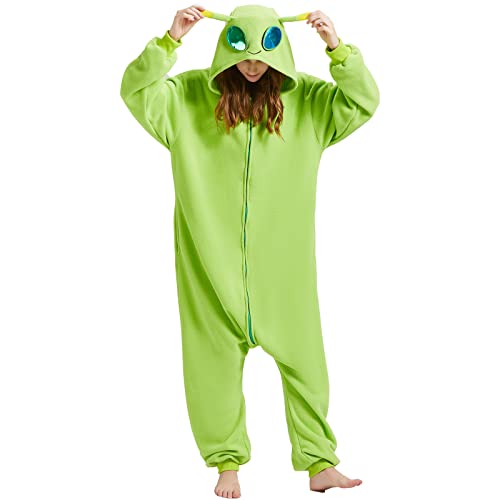 EROTYWE Adult Onesie Alien Costume Christmas Pajamas - Christmas Cosplay Costumes Homewear Jumpsuit for Women and Men