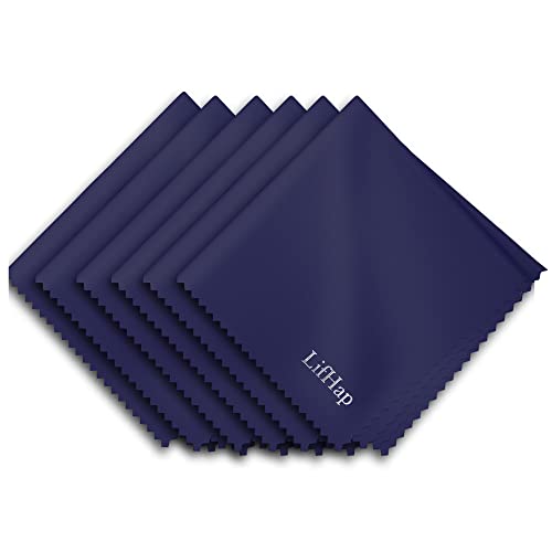 Extra Large Microfiber Cleaning Cloths(12'x 12') for Glasses or Eyeglass, Phone,Computer Screen,Camera Lens,Eye Glasses Lens Cleaner,Eyeglass Cleaner Cloths Wipes for Delicate Surface(6 Pcs)