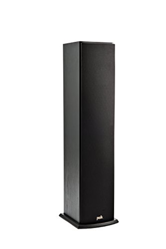 Polk Audio T50 150 Watt Home Theater Floor Standing Tower Speaker (Single, Black) - Hi-Res Audio with Deep Bass Response, Dolby and DTS Surround