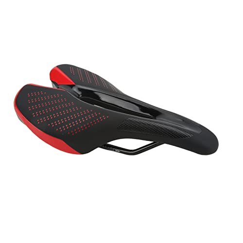 Bike Seat,Bicycle Seat for Men Women with Taillight,Soft Comfortable Bike Saddle Cushion,Mountain Bike Seat,Bicycle Saddle for Road, Bikes Saddle for Exercise and Road(Black red)