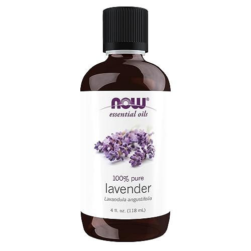 NOW Essential Oils, Lavender Oil, Soothing Aromatherapy Scent, Steam Distilled, 100% Pure, Vegan, Child Resistant Cap, 4-Ounce