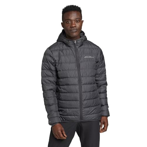 Eddie Bauer Men's CirrusLite Down Hooded Jacket, Dk Smoke Htr Recycled, Medium Regular