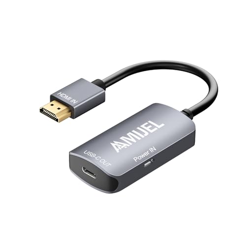 HDMI to USB C Adapter 4K@60Hz+Charging Port, Plug and Play Aluminum Housing HDMI to Type C Adapter Xreal Air, Rokid Air/Max, Portable Monitor, Smart Glasses, laptops, Switch, Steam Deck,PS4/5, Xbox...