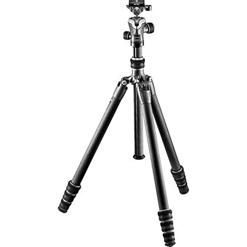 Gitzo Lightweight Series 1 Traveler Carbon Fiber Tripod with Center Ball Head, Silver & Black (GK1545T-82TQDUS)