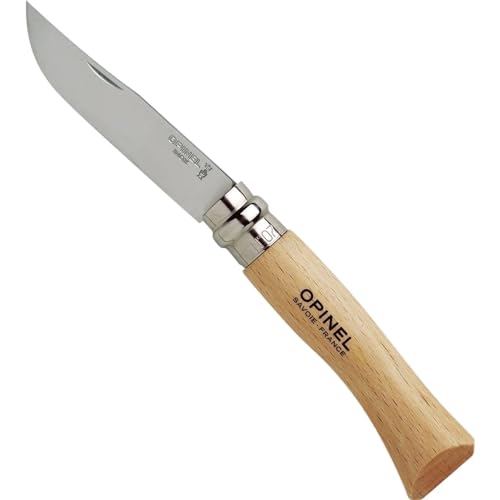 Opinel No.07 Stainless Steel Folding Knife with Beechwood Handle