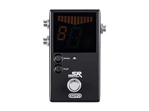 Monoprice Chromatic Pedal Tuner - Black, Normal & True-Bypass Outputs, Easy to Tune Your Bass & Guitars - Stage Right Series