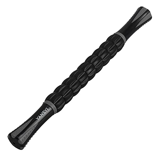 Yansyi Body Massage Roller Stick for Athletes - Release Myofascial Trigger Points Reduce Muscle Soreness Tightness Leg Cramps & Back Pain for Physical Therapy & Recovery (Gray)