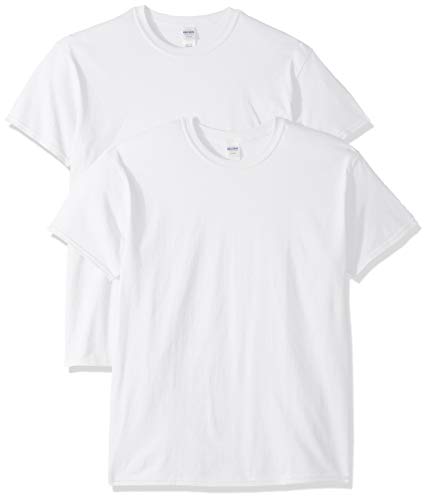 Gildan mens Heavy Cotton T-shirt, Style G5000, Multipack Shirt, White (2-pack), Medium US