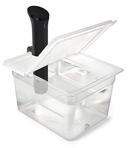 EVERIE Sous Vide Container 12 Quart EVC-12 with Collapsible Hinged Lid Compatible with Anova Nano or AN500-US00 or Anova Pro 3.0, Also Fits Instant Pot
