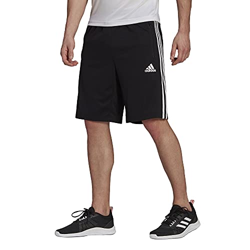 adidas mens Designed 2 Move 3-stripes Primeblue Shorts, Black/White, Large US