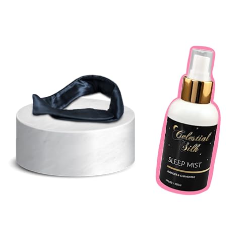 Celestial Silk Mulberry Silk Black Spa Headband and Sleep Mist