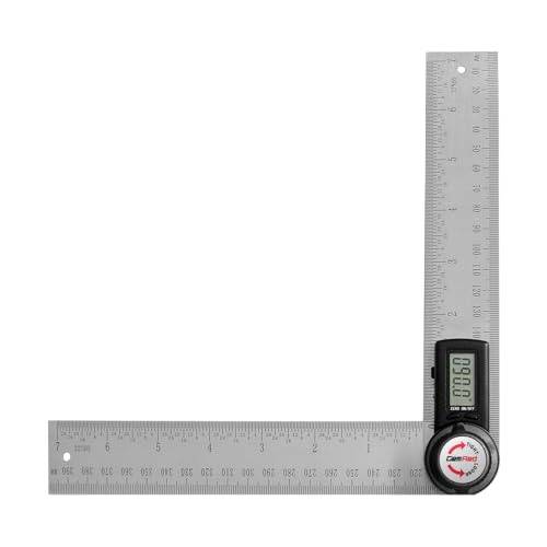 GemRed 82305 Digital Angle Finder GemRed Protractor Stainless steel 7inch 200mm (Black Button)