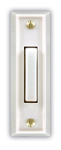 Heath Zenith SL-715-1-02 Wired Door Chime Push Button, White with White Lighted Center Bar