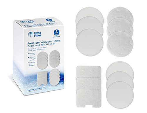 Fette Filter - Vacuum Filters Compatible with Shark Navigator Models NV22, NV22L, NV26, NV27, UV400. Compare to Part # XF22. 3-Pack of Foam and Felt Filters