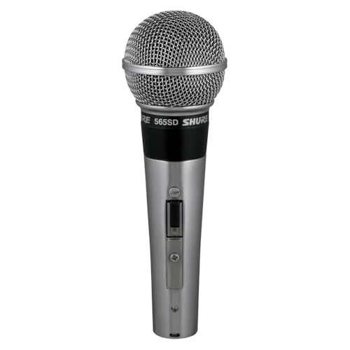 Shure 565SD-LC Classic Dynamic Vocal Microphone with Cardioid Pick-up Pattern, Silent Magnetic On/Off Switch (Lockable), Wind and 'Pop' Filter for Vocals, Wire-mesh Front Grille - No Cable Included