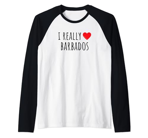 I Really Love Barbados Raglan Baseball Tee