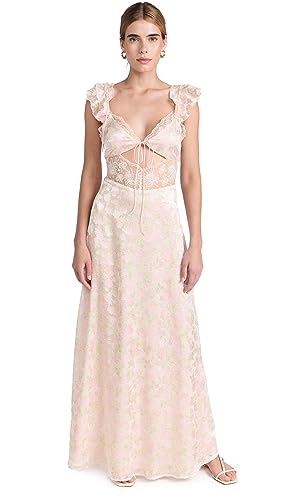 For Love & Lemons Women's Estelle Maxi Dress, Pink, M