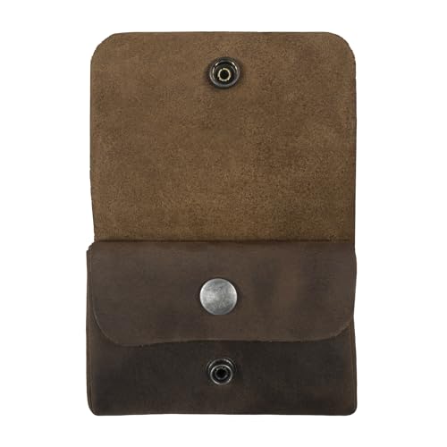 Hide & Drink, Double Pouch Card Wallet Handmade from Full Grain Leather (Bourbon Brown)