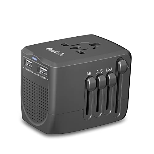 2000W Travel Voltage Converter, Universal Travel Adapter Voltage Converter Combo for 100V-240V, with 2 USB Ports, US to UK Europe Australia 200+ Countries Power Converter