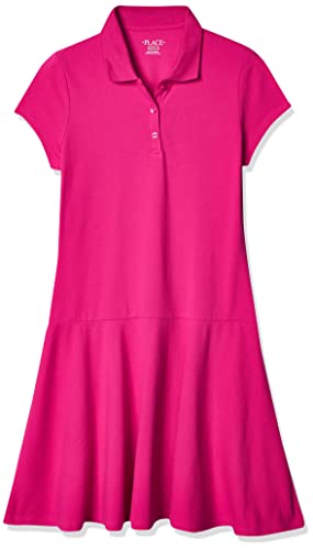 The Children's Place girls Uniform Pique Polo Dress, Aurora Pink, 7-8 Years US