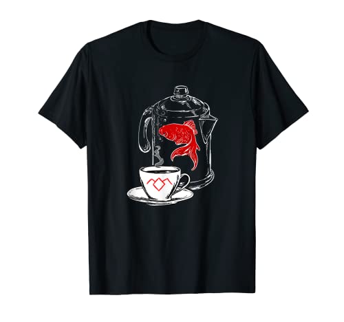 Twin Peaks Coffee Cup And Fish Outlines T-Shirt