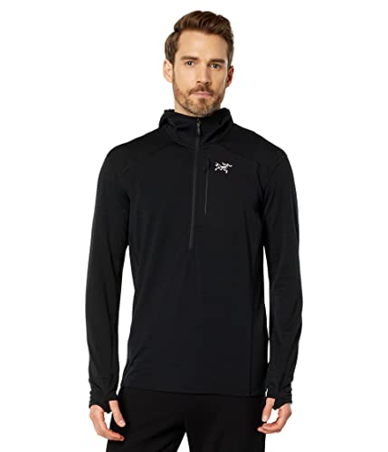 Arc'teryx Delta 1/2 Zip Neck Hoody Men's | Versatile Polartec Power Dry Fleece Hoody | Black, Small