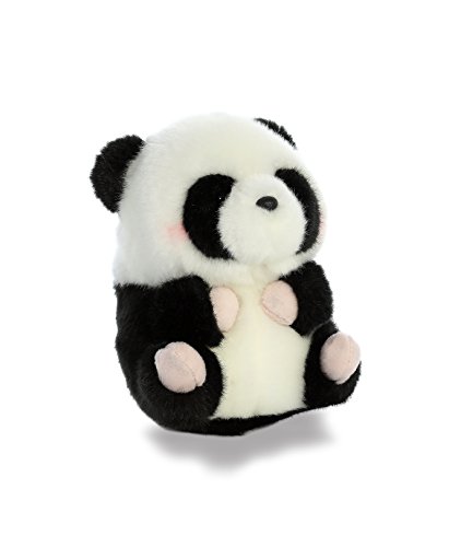 Aurora Round Rolly Pet Precious Panda Stuffed Animal - Adorable Companions - On-The-Go Fun - White 5 Inches