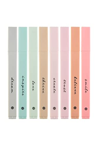 DIVERSEBEE Bible Highlighters with Soft Chisel Tip, 8 Pack Assorted Colors Pens No Bleed, Quick Dry, Cute Aesthetic Markers, Bible Study Journaling Supplies and Accessories (Boho)