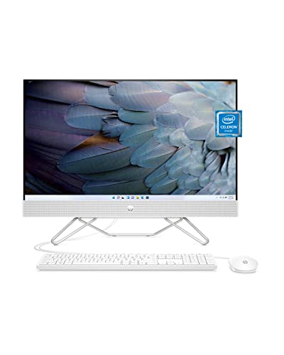 HP 23.8” All-in-One Desktop PC, Intel Celeron Processor J4025, 4 GB RAM, 256 GB SSD, Full HD Micro-Edge Touchscreen, Windows 11 Home, 720p Privacy Webcam, Wi-Fi and Bluetooth Combo (24-cb0110, 2022)