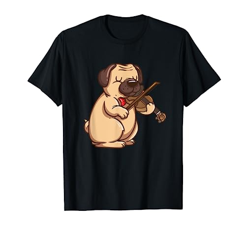 Violinist Pug Dog Violin Viola Player Music Lover Gift Girls T-Shirt