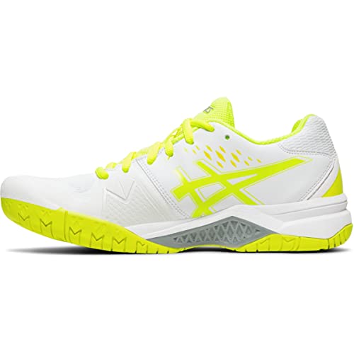 ASICS Women's Gel-Challenger 12 Tennis Shoes, 5, White/Safety Yellow