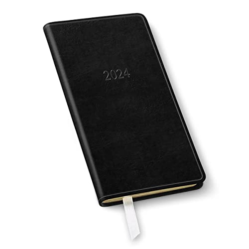 2024 Gallery Leather Pocket Weekly Planner - Acadia Black - 6x3.25'