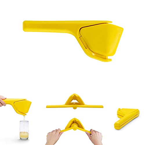 Dreamfarm 10' Lemon Fluicer | Easy Squeeze Manual Lemon Juicer | Citrus Juicer That Folds Flat for Space-Saving Storage | Lemon Squeezer with Sideways Pivot to Increase Leverage + Reduce Effort Needed