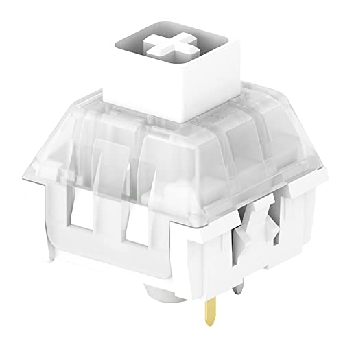 Kailh Box White Switch for Mechanical Gaming Keyboard 3-Pin Plate Mounted/RGB/SMD Waterproof MX Lever Switch (72pcs White Switch)