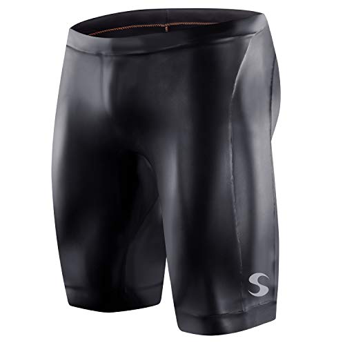 Synergy Triathlon Wetsuit Buoyancy Shorts Men's EpicSpeed Neoprene Shorts for Open Water Swimming (M) Black
