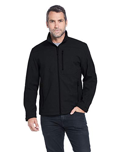 Weatherproof Men's Midweight Water and Wind Resistant Soft Shell Jacket Black (XL)