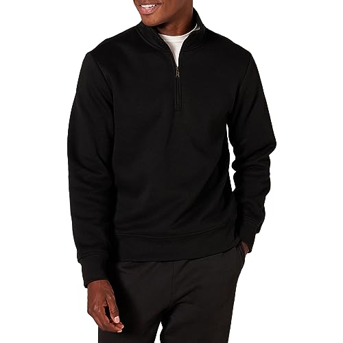Amazon Essentials Men's Long-sleeve Quarter-zip Fleece Sweatshirt, Black, XX-Large